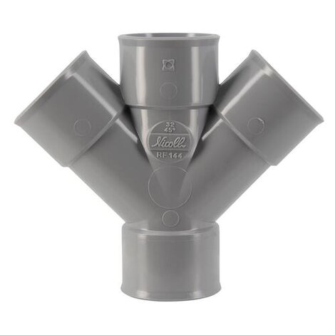 Culotte et embranchement double parallèle à 45° Femelle/Femelle